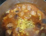 A picture of step 8 of Meatballs with Cuttlefish and Shrimp Tails.