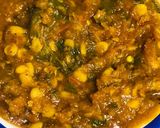 A picture of step 5 of Chana Dal Palak gravy in my style.