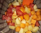 A picture of step 1 of Simple Fruit Salad with Honey Lime Dressing.
