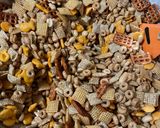 A picture of step 1 of Chex Mix.