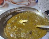 A picture of step 7 of Sarson ka Saag with Makki di Roti.