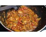A picture of step 3 of Chicken Schezwan Fried Rice.