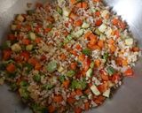 A picture of step 3 of Brown Fried Rice with Shrimp.