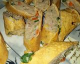Foto langkah ke 7 dari resep Chiken Egg roll with vegetable.