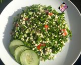 A picture of step 1 of Lebanese Tabbouleh Salad.