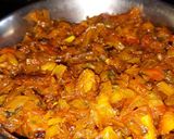 A picture of step 2 of Inda na puda (stuff egg omelette).