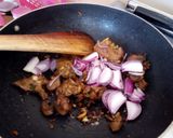 A picture of step 8 of Lamb Marsala.