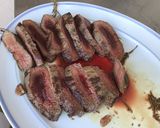 A picture of step 10 of Beef Filets with Marinated Garlic, Thyme, and Rosemary.
