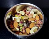 A picture of step 2 of Kesari Thandai Kulfis.