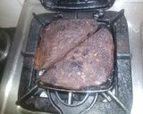 A picture of step 6 of Chocolate walnut waffle without waffle maker.