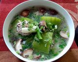 Hình bước làm 4 của món Canh Bí xanh dồn thịt nấm
