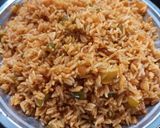 A picture of step 3 of Schezwan rice.