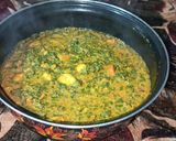 A picture of step 7 of Sarson Ka Saag and Makki di Roti.