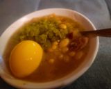 A picture of step 2 of White Bean Soup w/ Pork Jowl, Chow-Chow and Jalapeño Pickled Egg.
