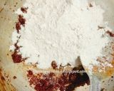 A picture of step 2 of Wheat flour ladoo's using left over milk solids of ghee.