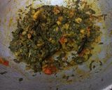 A picture of step 3 of Sarson bhujia (saag).
