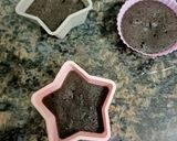 A picture of step 7 of Choco lava topped with Ganache.