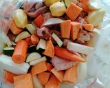 Omlós csirke, omlós zöldségekkel recept fázis 2 fotója