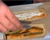 Foto del paso 7 de la receta Bocadillo de pescado, pimientos y berenjena frita