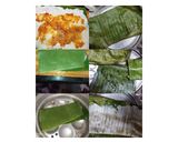 A picture of step 3 of Jackfruit ela ada in banana leaf.
