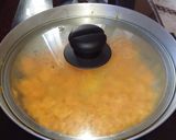 A picture of step 1 of Gajorer sandesh.