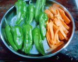 A picture of step 1 of Instant Tasty yummy chatpattu carrot and green chilli pickle.