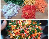 A picture of step 3 of Veggies favorite awarah.