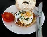 A picture of step 6 of My Bagel + Avocado, Tomato, Poached Egg, Cream Cheese.