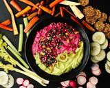 A picture of step 3 of Vegan Holiday Hummus Platter.
