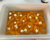 A picture of step 5 of Peach Dump Cake.