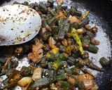 A picture of step 8 of Bhindi ki sabzi.