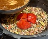 A picture of step 4 of Kwati (Nepalese Traditional Newari style mixed sprouted legumes soup).