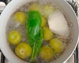 Foto del paso 2 de la receta: Caldo de pollo 🍗🥔en tomate verde con papas