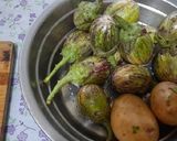 A picture of step 1 of Vidarbha special Nagpuri style Wanga batata Saoji masala bhaji.