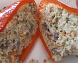 A picture of step 5 of Bell Peppers Stuffed with Millet and Mushrooms.