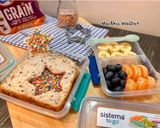 A picture of step 5 of Fairy Bread Toast in Tiffin Trix Lunch Box.
