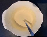 A picture of step 2 of Portuguese custard tarts (natas)with blood orange caramel.