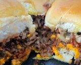A picture of step 9 of Cheeseburger sliders with paprika wedges.