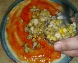 A picture of step 6 of Chicken corn pizza.