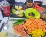 A picture of step 1 of Carrots and green chillies relish.