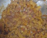 A picture of step 4 of Chappan kaddu(summer squash) sabji.