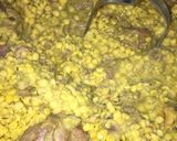 A picture of step 10 of Chane ki dal gosht with rice.