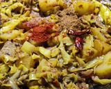 A picture of step 7 of Homestyle vegetarian plate meals.