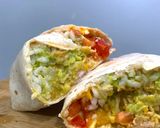 A picture of step 7 of Chicken and Rice Burrito.