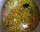 A picture of step 5 of Moong Matar Khichdi with Gajar Halva.