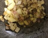 A picture of step 4 of Achari Bhindi.