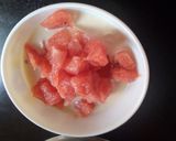 A picture of step 2 of Watermelon kheer.