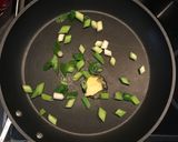A picture of step 3 of Spring vegetable creamy dill pasta.