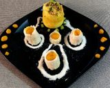 A picture of step 3 of SEMOLINA DHOKLA SHOT GLASS with MONGO RAS (ras - dhokla).