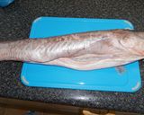 A picture of step 1 of Fried golden conger with beer batter.